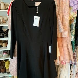 NWT gal meets glam black crepe long sleeve dress